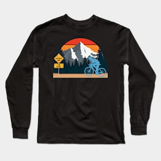 Gravel Riding - Mountains and Sunset Long Sleeve T-Shirt